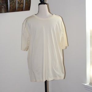 Raffi, short sleeve pale yellow tee shirt